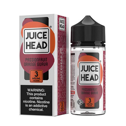 Passionfruit Orange Guava by Juice Head Series E-Liquid 100mL (Freebase) with packaging