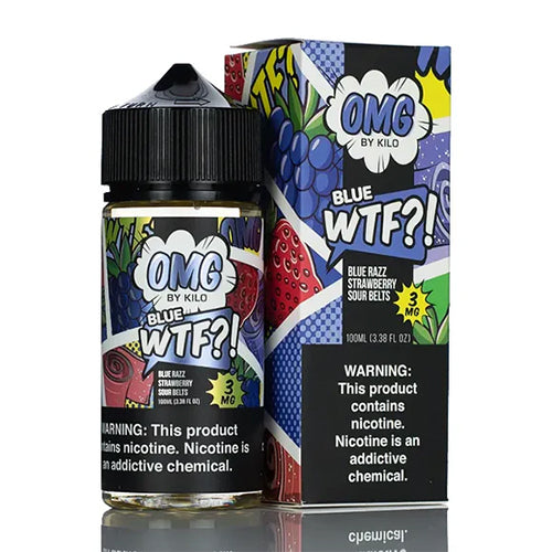 OMG TFN Series E-Liquid 100mL (Freebase) | Blue WTF  with packaging