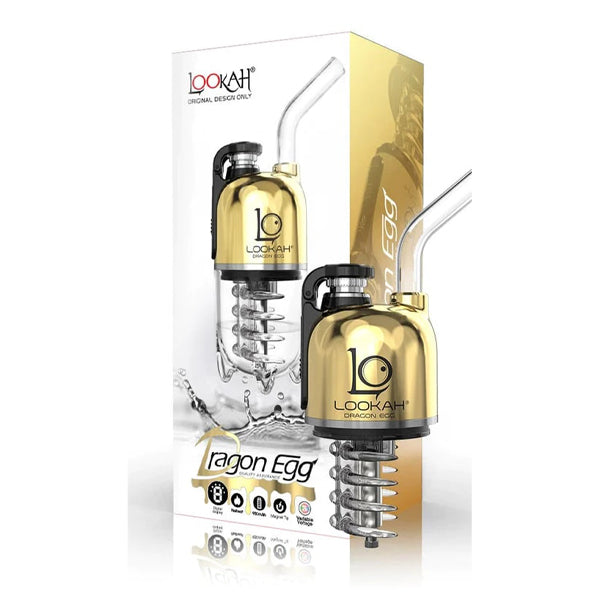 Lookah Dragon Egg Portable Wax Vaporizer (950mAh) royal gold with packaging