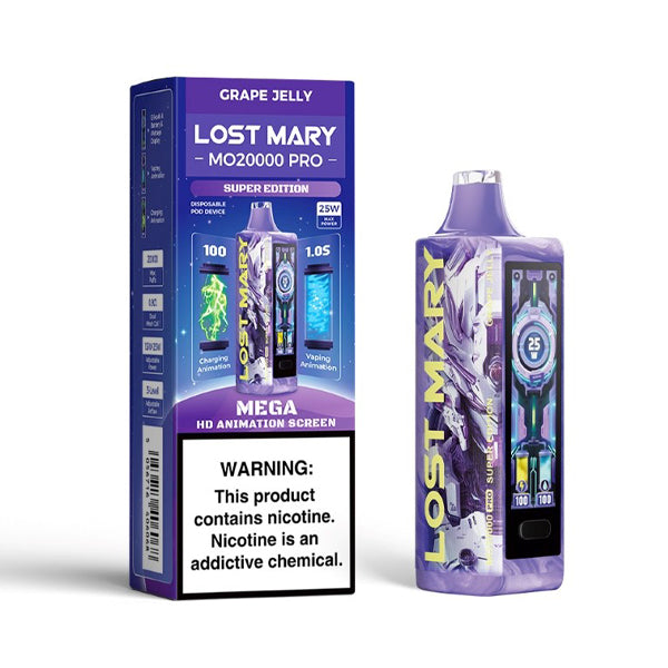 Lost Mary MO20000 Pro - 20000 Puffs Disposable - 18mL 50mg | Grape Jelly with Packaging