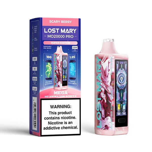 Lost Mary MO20000 Pro - 20000 Puffs Disposable - 18mL 50mg | Scary Berry with packaging