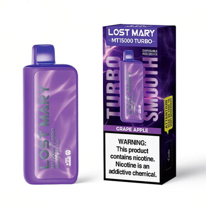 Lost Mary MT15000 Turbo (Dispo) 15000 Puffs (16mL) | Grape Apple with packaging