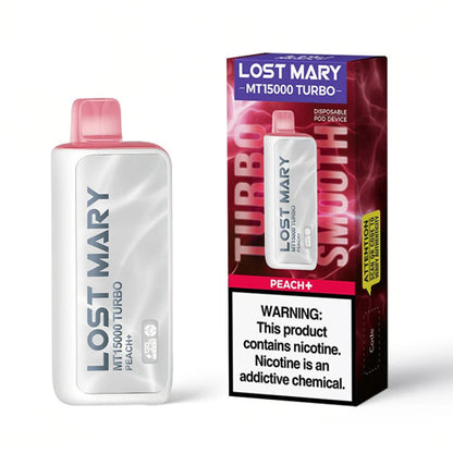 Lost Mary MT15000 Turbo (Dispo) 15000 Puffs (16mL) | Peach Plus with packaging