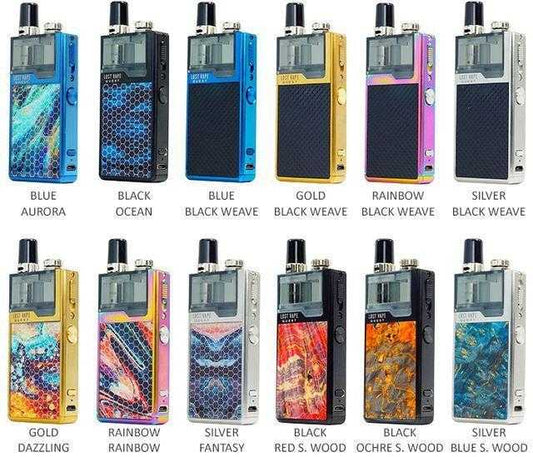 Lost Vape Quest Orion Q Pod Device  Full Kit Group Photo
