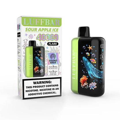 Luffbar Flare - Dispo 40000Puff, 18mL Sour Apple Ice with Packaging
