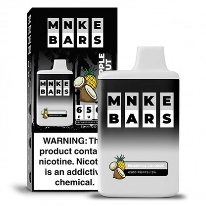 MNKE Bars Disposable 6500 Puffs 16mL Pineapple Coconut with packaging