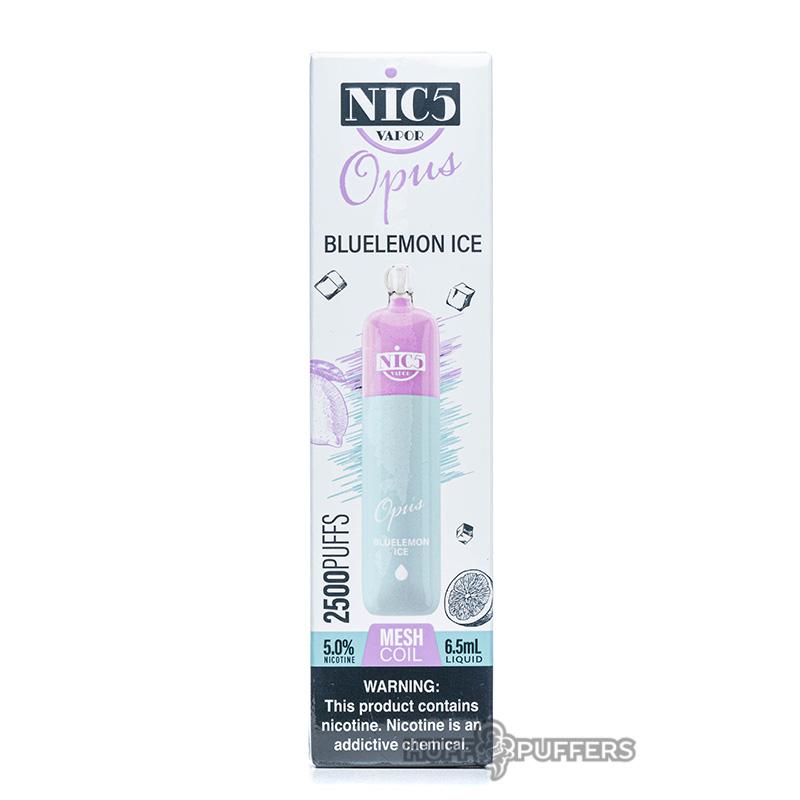 Nic5 Disposable | 2500 Puffs | 6.5mL Blue Lemon Ice Packaging