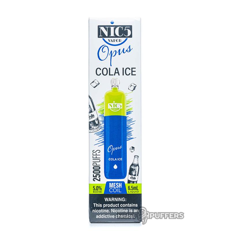 Nic5 Disposable | 2500 Puffs | 6.5mL Cola Ice Packaging