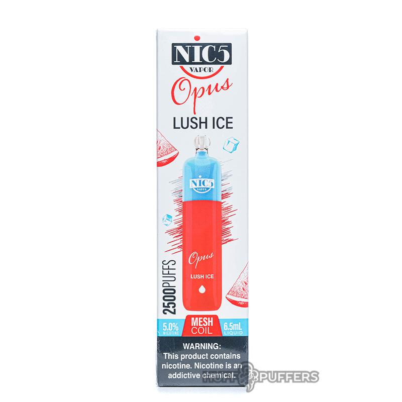 Nic5 Disposable | 2500 Puffs | 6.5mL Lush Ice Packaging