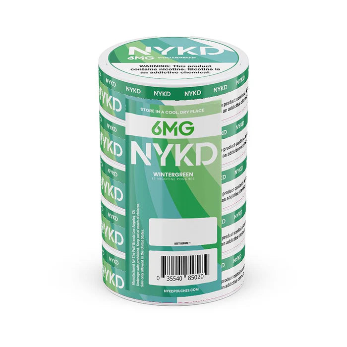 NYKD Nicotine Pouches (20ct Can)(5-Can Pack) | Wintergreen 6mg