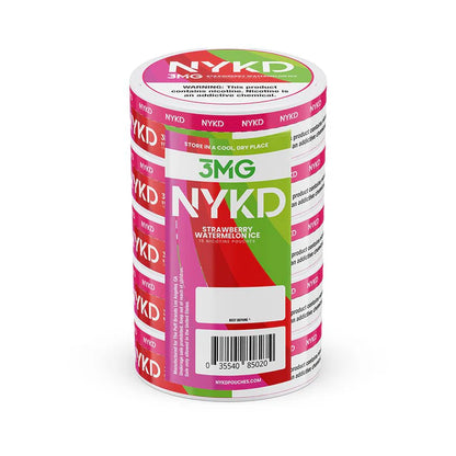 NYKD Nicotine Pouches (20ct Can)(5-Can Pack) | Strawberry Watermelon Ice 3mg