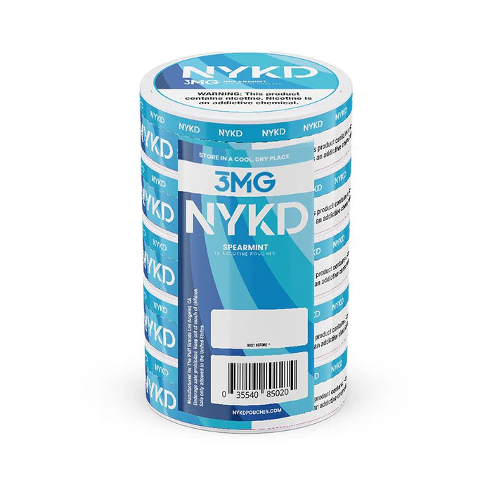 NYKD Nicotine Pouches (20ct Can)(5-Can Pack) | Spearmint 3mg