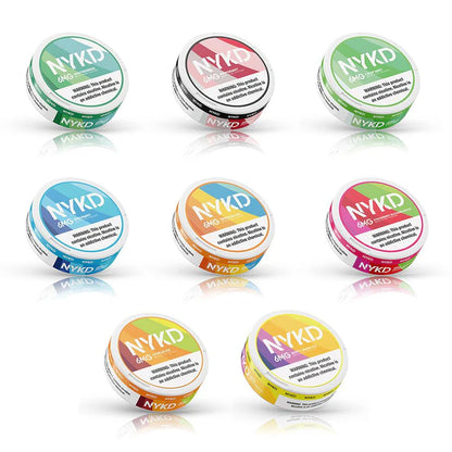 NYKD Nicotine Pouches (20ct Can)(5-Can Pack) | Group Photo