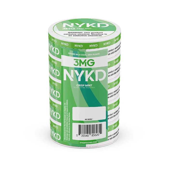 NYKD Nicotine Pouches (20ct Can)(5-Can Pack) | Crisp Mint 3mg