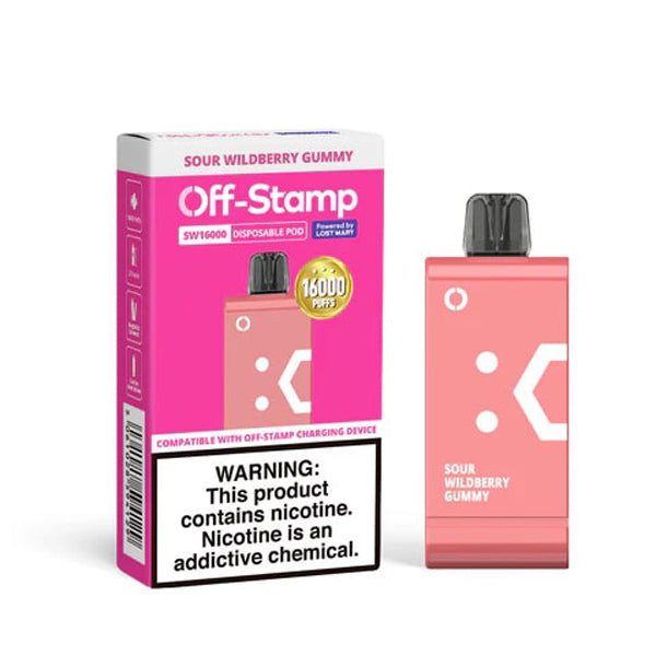 Off Stamp SW16000 - 16000 Puffs Disposable - 17mL 50mg (Pod Disposable Only) | Sour Wildberry Gummy with Packaging