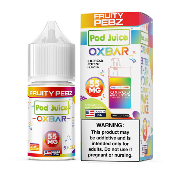 Oxbar SALTS E-Liquid - Fruity Pebz, 30mL | 55 Mg with packaging