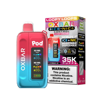 Oxbar Ice-Nic Control Pod Juice Edition - 35000 Puffs Disposable - 14mL 50mg | Loopy Loops with Packaging