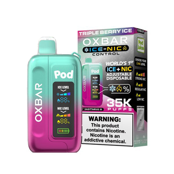 Oxbar Ice-Nic Control Pod Juice Edition - 35000 Puffs Disposable - 14mL 50mg | Triple Berry Ice with Packaging