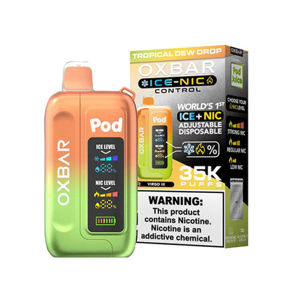 Oxbar Ice-Nic Control Pod Juice Edition - 35000 Puffs Disposable - 14mL 50mg | Tropical Dew Drop with Packaging