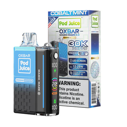 Oxbar Magic Maze 2.0 Pod Juice - 30K Puffs Disposable - 13mL 50mg | Cobalt Mint
