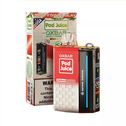 Oxbar Magic Maze 2.0 Pod Juice -  30000 Puffs Disposable - 13mL 50mg | Minty Swirl Slay with Packaging