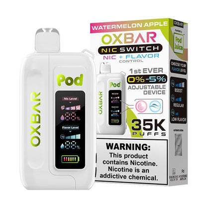 Oxbar Nic-Switch (Dispo) | (35000Puff) | (14mL) | Pod Juice Edt. | Watermelon Apple with packaging
