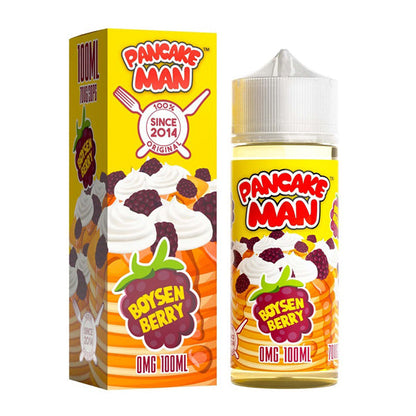 Pancake Man Series E-Liquid 100mL (Freebase) | Boysenberry Pancake with packaging