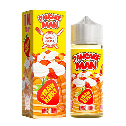 Pancake Man Series E-Liquid 100mL (Freebase) | Strawberry Pancake with packaging