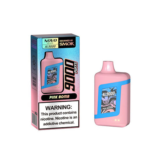 SMOK Novo Bar AL9000 Disposable 9000 Puffs 15mL 50mg Pink Bomb with packaging