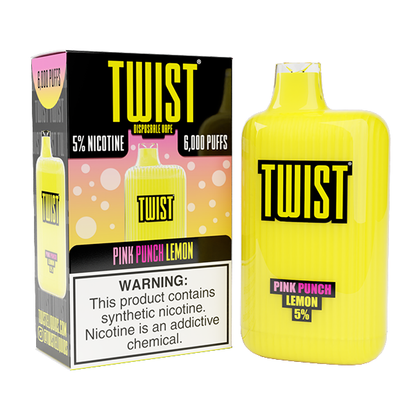 Twist Disposable 6000 | 15mL | 50mg Pink Punch Lemon with Packaging