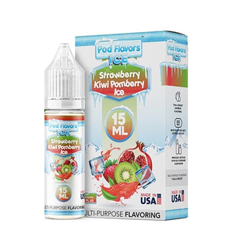 Pod flavors Multi-Purpose Flavoring 15mL Strawberry Kiwi Pomberry Ice with Packaging