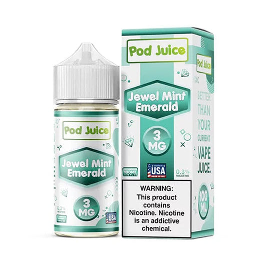 Jewel Mint Emerald by Pod Juice  100mL with packaging