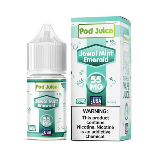 Jewel Mint Emerald by Pod Juice Salts  30mL with packaging