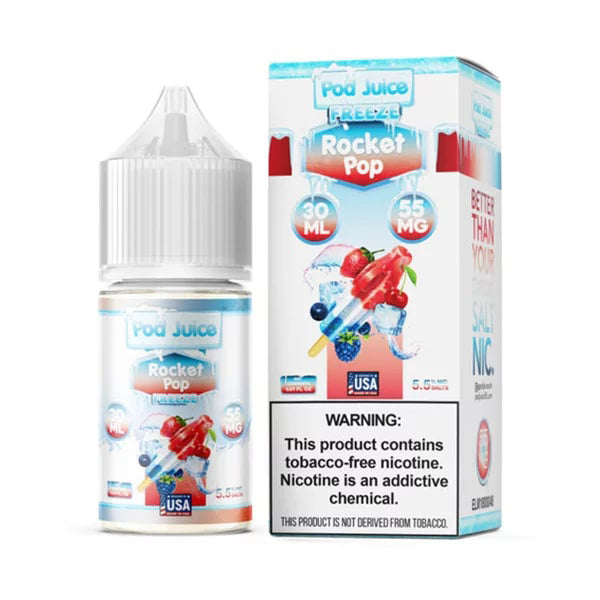 Rocket Pop Freeze by Pod Juice Salts  30mL with packaging