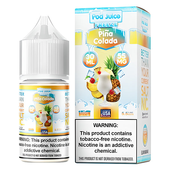 Pod Juice TFN Salt 30mL * - Pina Colada Freeze 55mg with Packaging