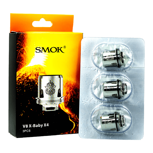 SMOK TFV8 X-Baby Beast Brother -  Replacement Coils (Pack of 3) X Baby X4 Quadruple 0.13ohm	