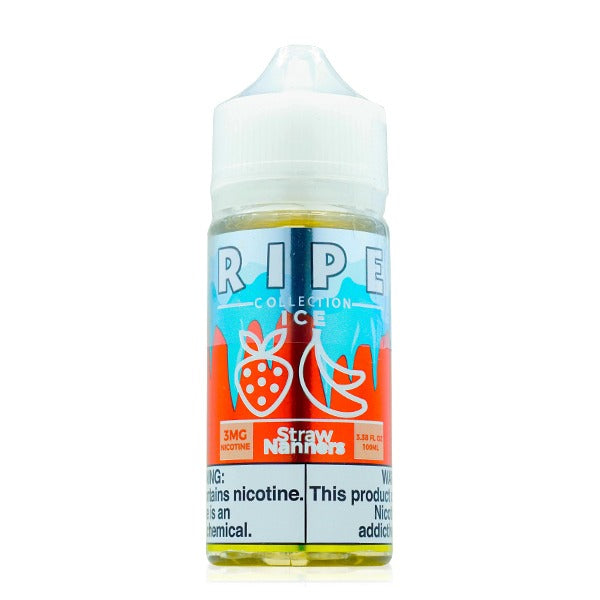 Straw Nanners On ICE by Vape 100 Ripe Series E-Liquid 100mL Bottle