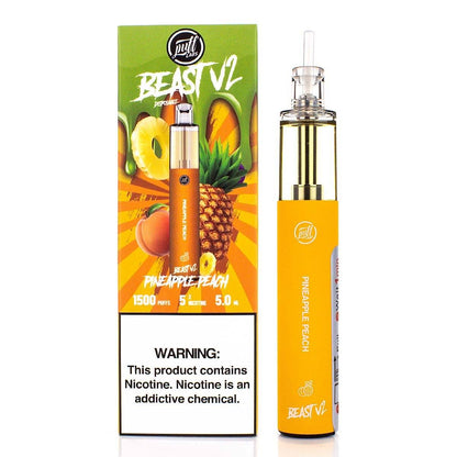 Puff Beast Bar V2 - 1500 Puffs Disposable - 5mL 50mg (Individual) Pineapple Peach with Packaging