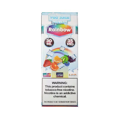 Pod Juice TFN Salt Series E-Liquid | 30mL | Salt Nic | 35mg | Rainbow Freeze with Packaging