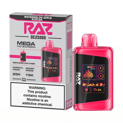 RAZ DC25000 - 25000 Puffs Disposable - 16mL 50mg | Watermelon Apple Rizzler with packaging