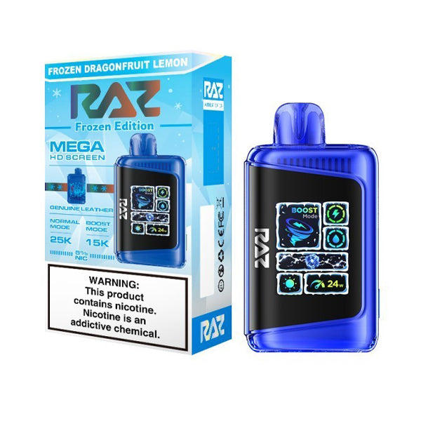 RAZ DC25000 - 25000 Puffs Disposable - 16mL 50mg | Frozen Dragonfruit Lemon with packaging