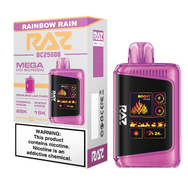 RAZ DC25000 - 25000 Puffs Disposable - 16mL 50mg |  Rainbow Rain with packaging