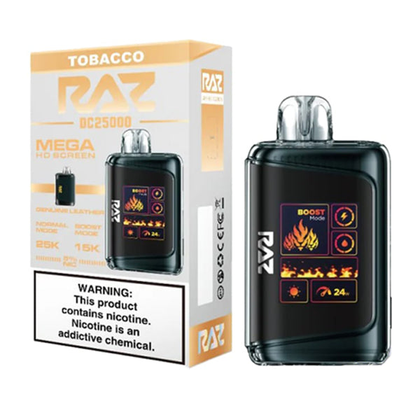 RAZ DC25000 - 25000 Puffs Disposable - 16mL 50mg | Tobacco with packaging