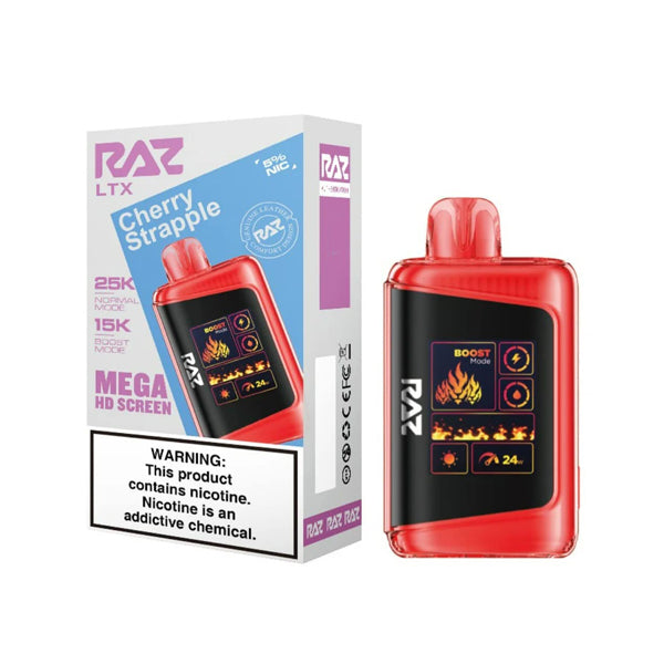 RAZ LTX - 25000 Puffs Disposable - 16mL 50mg - Cherry Strapple with packaging