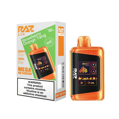 RAZ LTX - 25000 Puffs Disposable - 16mL 50mg - Strawberry Orange Tang with packaging