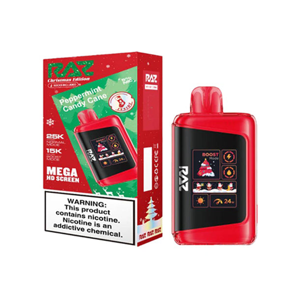 RAZ LTX25000 (Dispo) (25000Puff)(16mL) Christmas Edt. | Peppermint Candy Cane