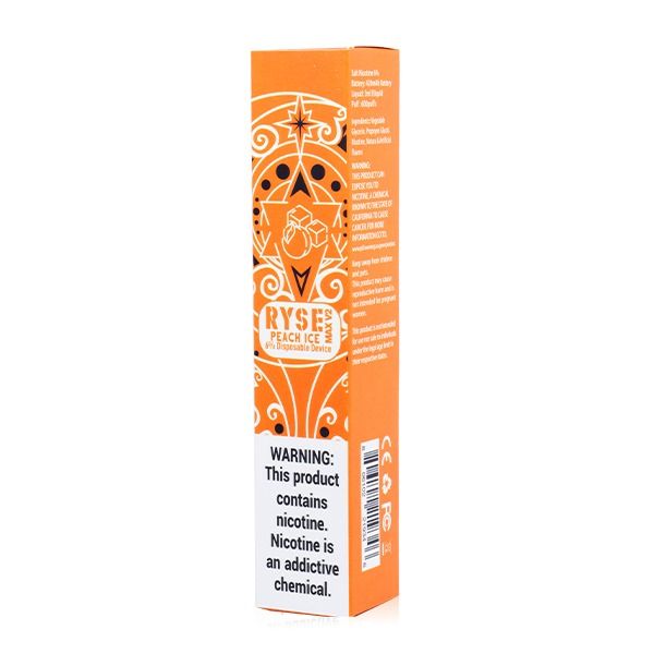 Ryse Max V2 Disposable E-Cigs (Individual) Peach Ice Packaging