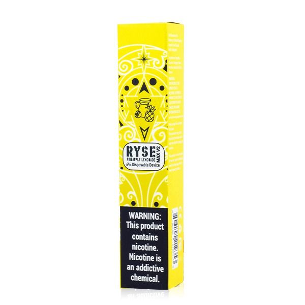 Ryse Max V2 Disposable E-Cigs (Individual) Pineapple Lemonade Packaging