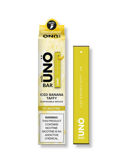 SKOL by UNO Bar Disposable 5% Nicotine (Individual) Iced Banana Taffy with Packaging