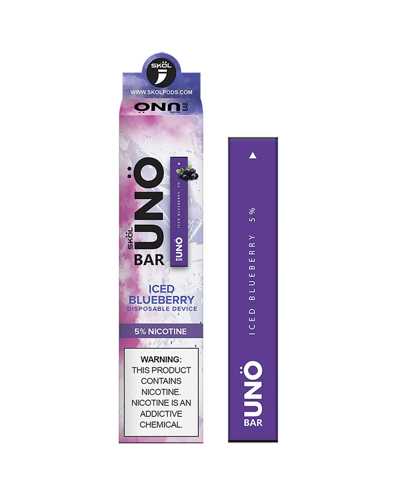 SKOL by UNO Bar Disposable 5% Nicotine (Individual) Iced Blueberry with Packaging